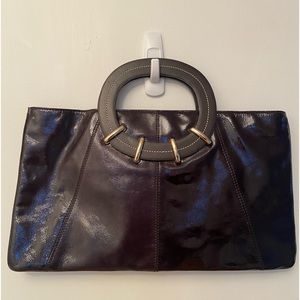 Kate Spade Brown Genuine Patent Leather Top Handle Bag